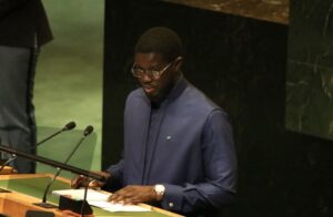 President Bassirou Diomaye Diakhar Faye speaking at the UN General Assembly, 24 September 2025. Ahead of his election in 2024, the president pledged to run an open, transparent government and to align national legislation with international human rights standards. Photo credit: © Niyi Fote/TheNEWS2 via ZUMA Press Wire